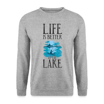 Canoe Canoeing Vintage Life Is - Unisex Sweatshirt - salt & pepper - Front - Alina (178cm) & Michal (187cm)