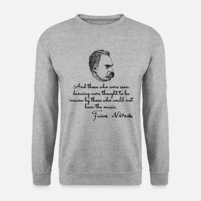 Quotes about nietzsche - Unisex Pullover - Weißgrau meliert