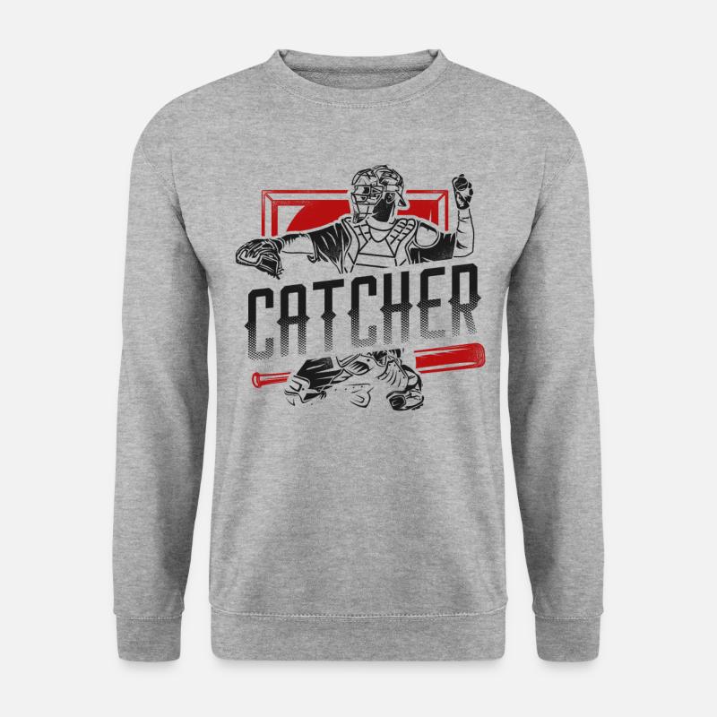 Baseball Fan Catcher Vintage - Unisex Pullover - Weißgrau meliert