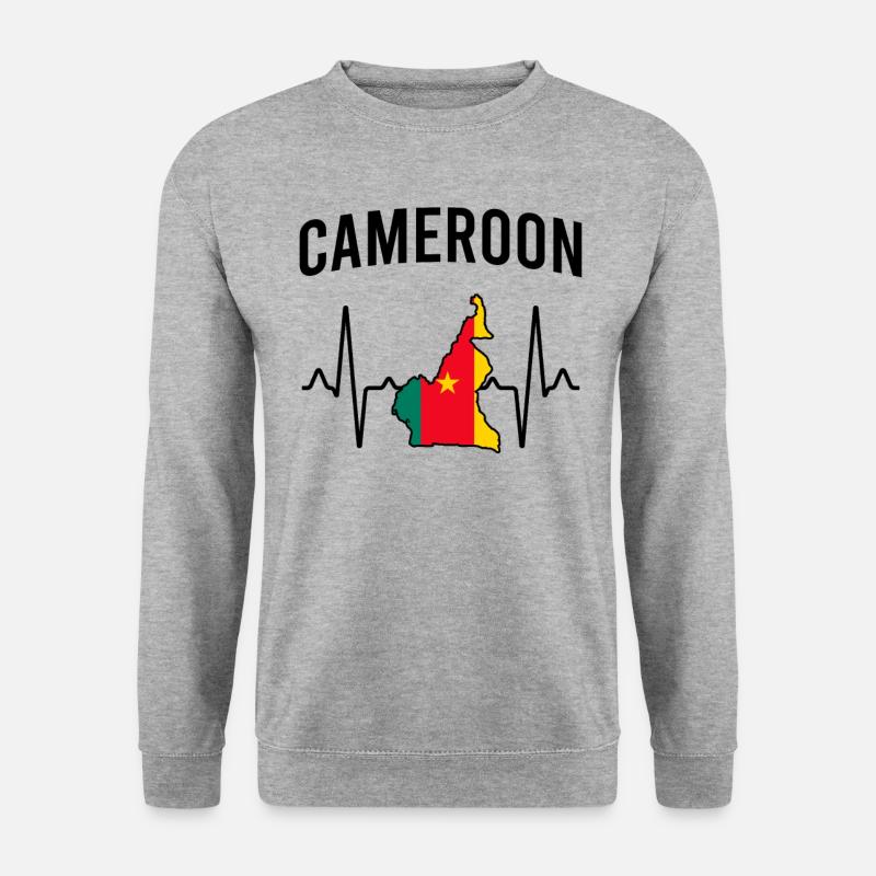 Kamerun Herzschlag - Unisex Pullover - Weißgrau meliert