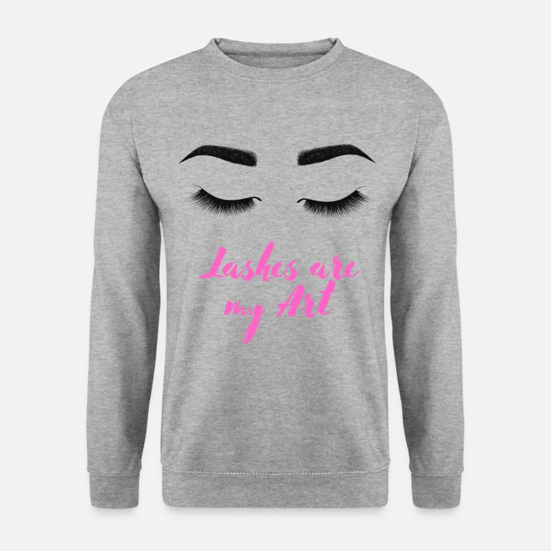 Wimpern Lash Extensions Wimpernfee Spruch Geschenk - Unisex Pullover - Weißgrau meliert