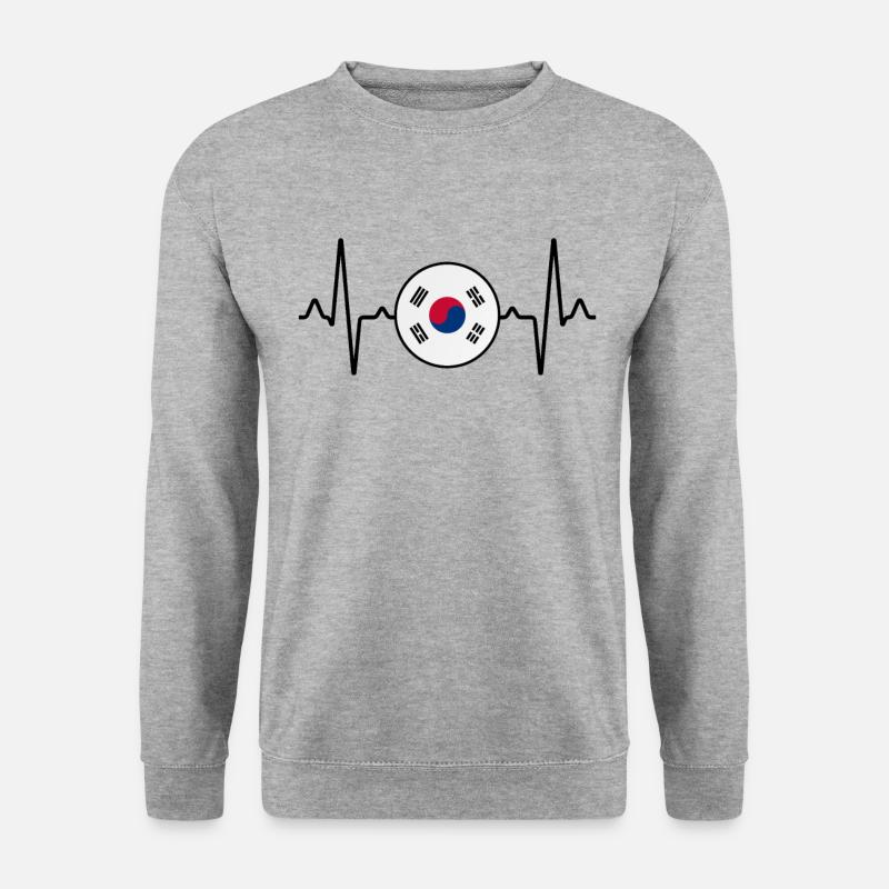 Corée du Sud Heartbeat - Sweat-shirt Unisexe - gris chiné