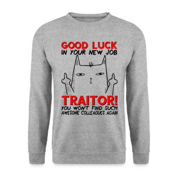 Job change New job Farewell Farewell gift - Unisex Sweatshirt - salt & pepper - Front - Alina (178cm) & Michal (187cm)