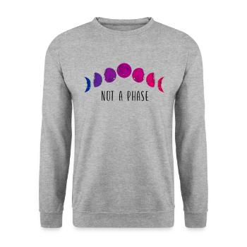 Bisexuel Bi Pride Flag Moon Pas Un - Sweat-shirt Unisexe - gris chiné - Devant - Alina (178cm) & Michal (187cm)