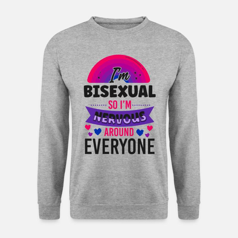 Bisexual Bi Pride Flag I'M - Unisex Pullover - Weißgrau meliert
