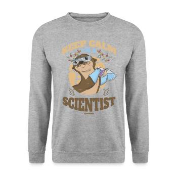 Restez calme Je suis un scientifique - Sweat-shirt Unisexe - gris chiné - Devant - Alina (178cm) & Michal (187cm)
