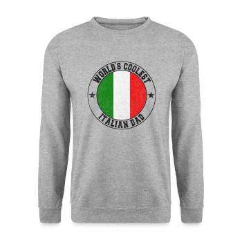 World s coolest italian dad - Unisex Pullover - Weißgrau meliert - Vorne - Alina (178cm) & Michal (187cm)