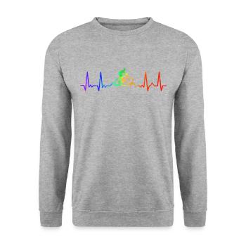 Enduro MTB Mountain Bike Riding - Unisex Sweatshirt - salt & pepper - Front - Alina (178cm) & Michal (187cm)