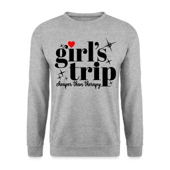 Voyage de fille moins cher que la thérapie Women Squad Vacay - Sweat-shirt Unisexe - gris chiné - Devant - Alina (178cm) & Michal (187cm)