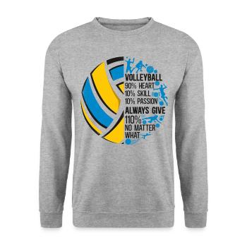 Joueur de volleyball Équipe Vintage - Sweat-shirt Unisexe - gris chiné - Devant - Alina (178cm) & Michal (187cm)
