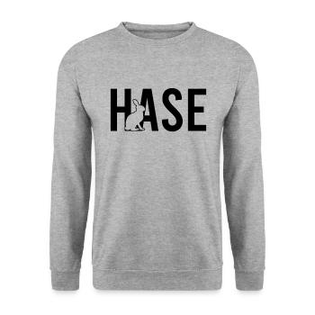 Hase - Unisex Pullover - Weißgrau meliert - Vorne - Alina (178cm) & Michal (187cm)