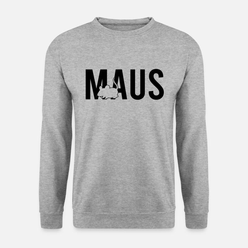 Maus - Unisex Pullover - Weißgrau meliert