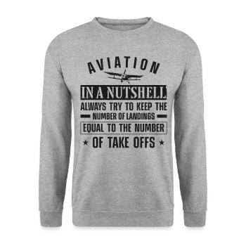 Pilote d’avion Vintage Biplane - Sweat-shirt Unisexe - gris chiné - Devant - Alina (178cm) & Michal (187cm)