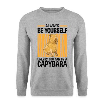 Soyez un Capybara Capybara d’Amérique du Sud capybara - Sweat-shirt Unisexe - gris chiné - Devant - Alina (178cm) & Michal (187cm)