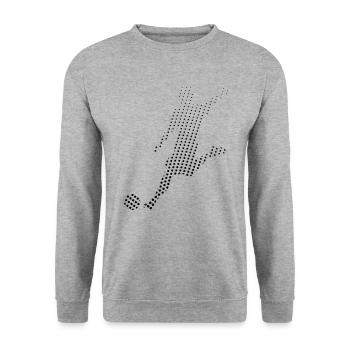 Fußball Fußballer - Unisex Pullover - Weißgrau meliert - Vorne - Alina (178cm) & Michal (187cm)