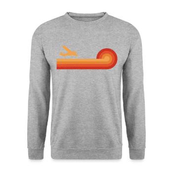 Pilote d’avion Vintage Rétro - Sweat-shirt Unisexe - gris chiné - Devant - Alina (178cm) & Michal (187cm)