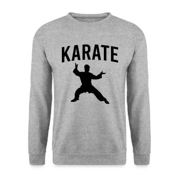 Karate - Unisex Pullover - Weißgrau meliert - Vorne - Alina (178cm) & Michal (187cm)