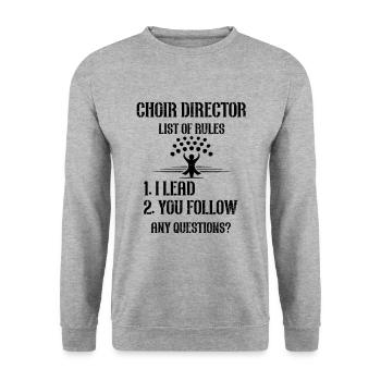 Ich Höre Stimme - Theatermusiker Chorleiter - Unisex Pullover - Weißgrau meliert - Vorne - Alina (178cm) & Michal (187cm)