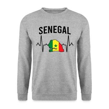 Sénégal Heartbeat - Sweat-shirt Unisexe - gris chiné - Devant - Alina (178cm) & Michal (187cm)