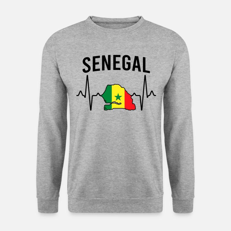 Senegal Herzschlag - Unisex Pullover - Weißgrau meliert