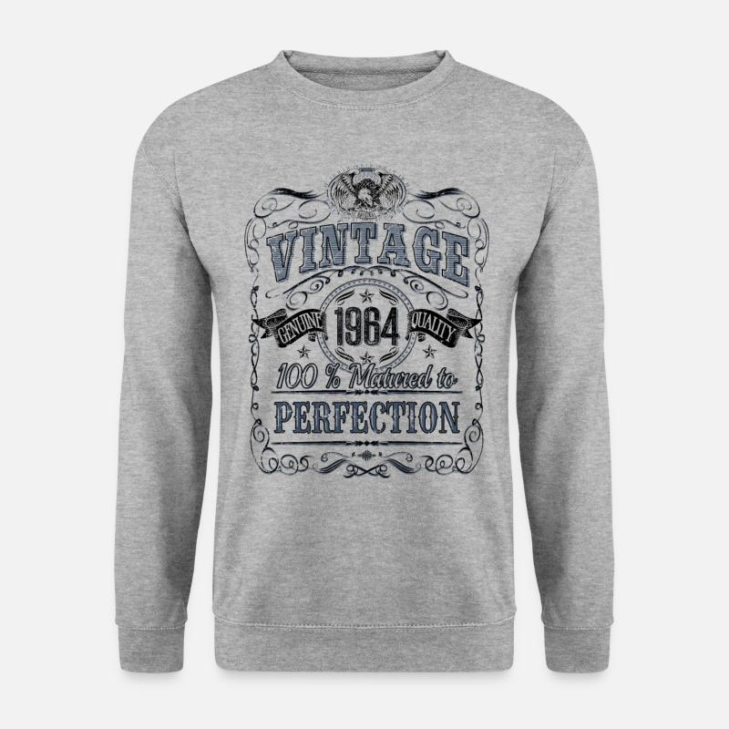 Vintage 1964 Geburtstag Geburtsjahr 1964 Geschenk - Unisex Pullover - Weißgrau meliert