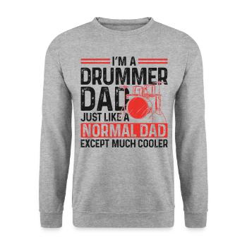 Batteur Batterie Papa Père Papa - Sweat-shirt Unisexe - gris chiné - Devant - Alina (178cm) & Michal (187cm)