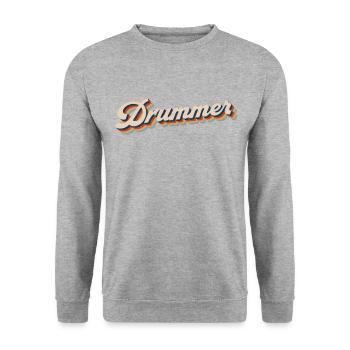 Batteur Batterie Retro Vintage - Sweat-shirt Unisexe - gris chiné - Devant - Alina (178cm) & Michal (187cm)