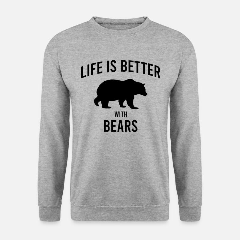 Bär Spruch - Unisex Pullover - Weißgrau meliert