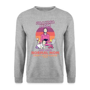 Je suis une maman de yoga - Sweat-shirt Unisexe - gris chiné - Devant - Alina (178cm) & Michal (187cm)