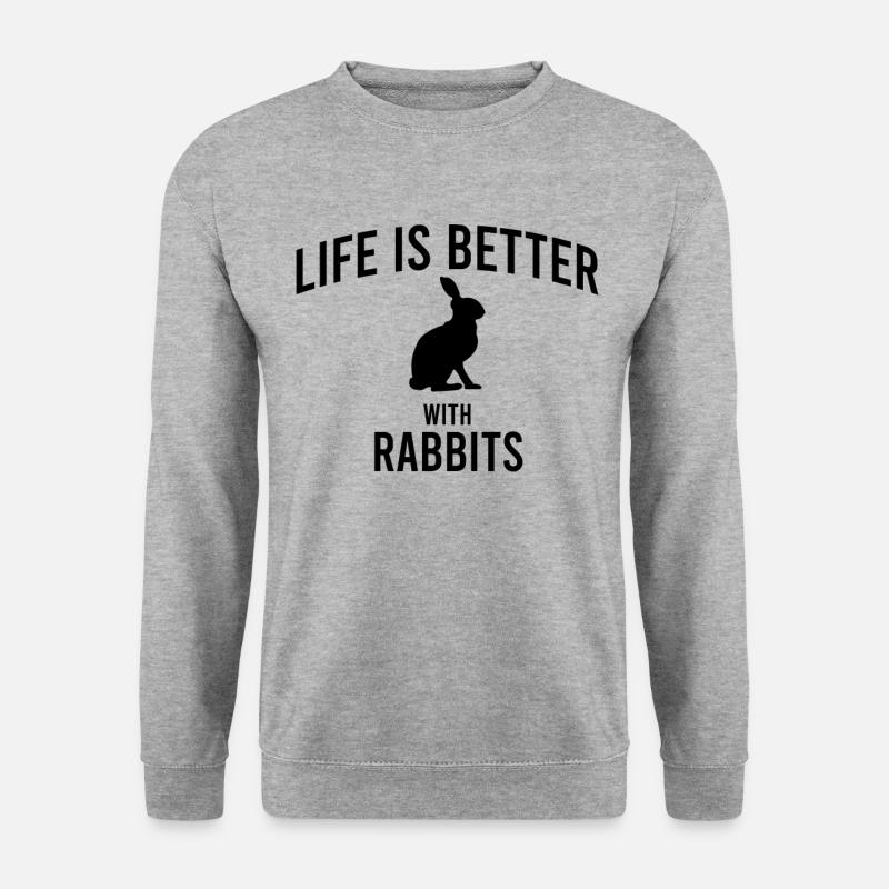 Hase Spruch - Unisex Pullover - Weißgrau meliert