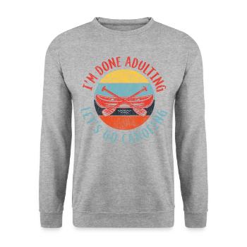 Canoe Canoeing Retro Vintage I'M - Unisex Pullover - Weißgrau meliert - Vorne - Alina (178cm) & Michal (187cm)