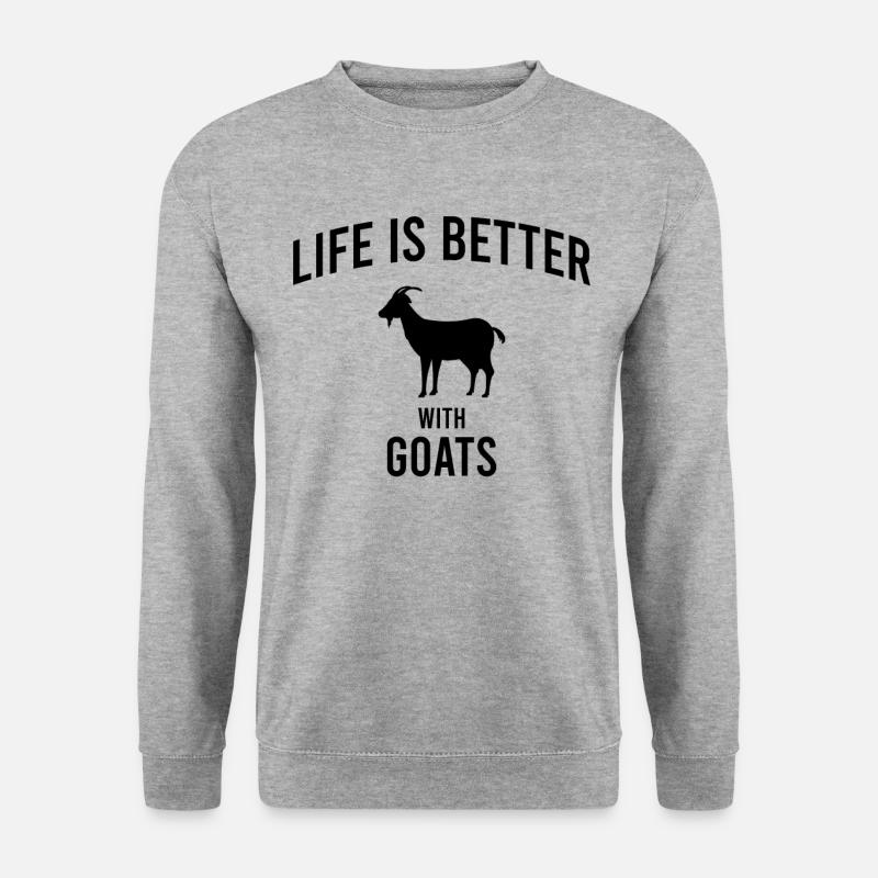 Ziege Spruch - Unisex Pullover - Weißgrau meliert