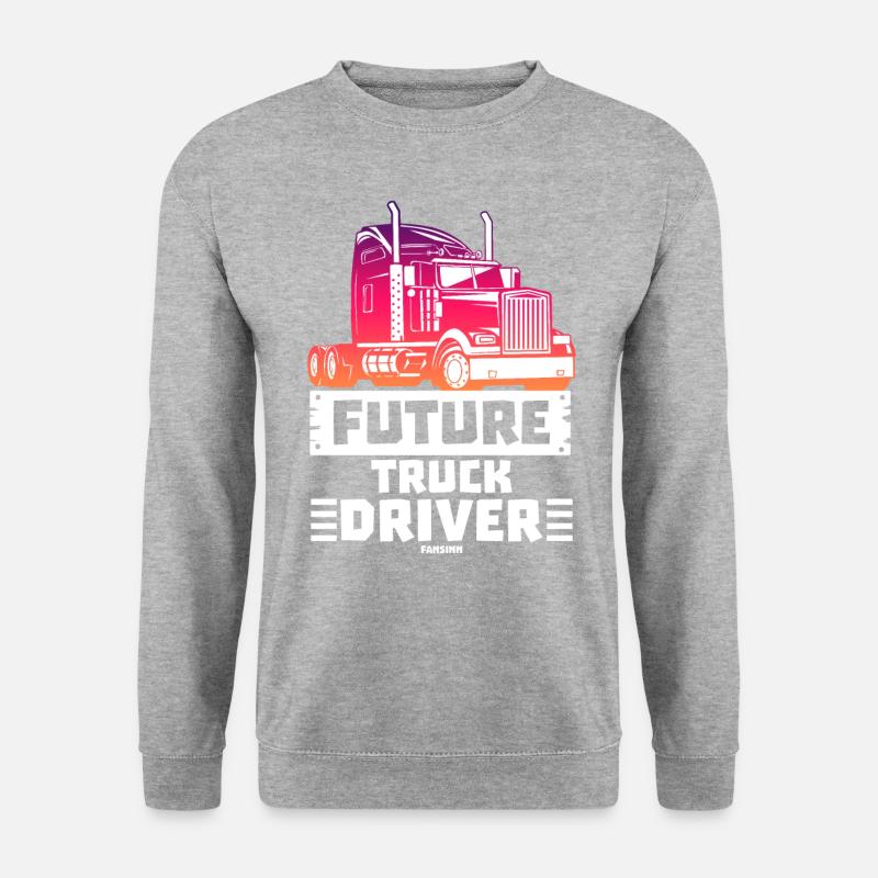 Future Truck Driver - Unisex Pullover - Weißgrau meliert