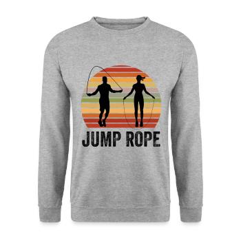 Jumping Rope Graphic Rope Jumping Rope Skipping Si - Unisex Pullover - Weißgrau meliert - Vorne - Alina (178cm) & Michal (187cm)