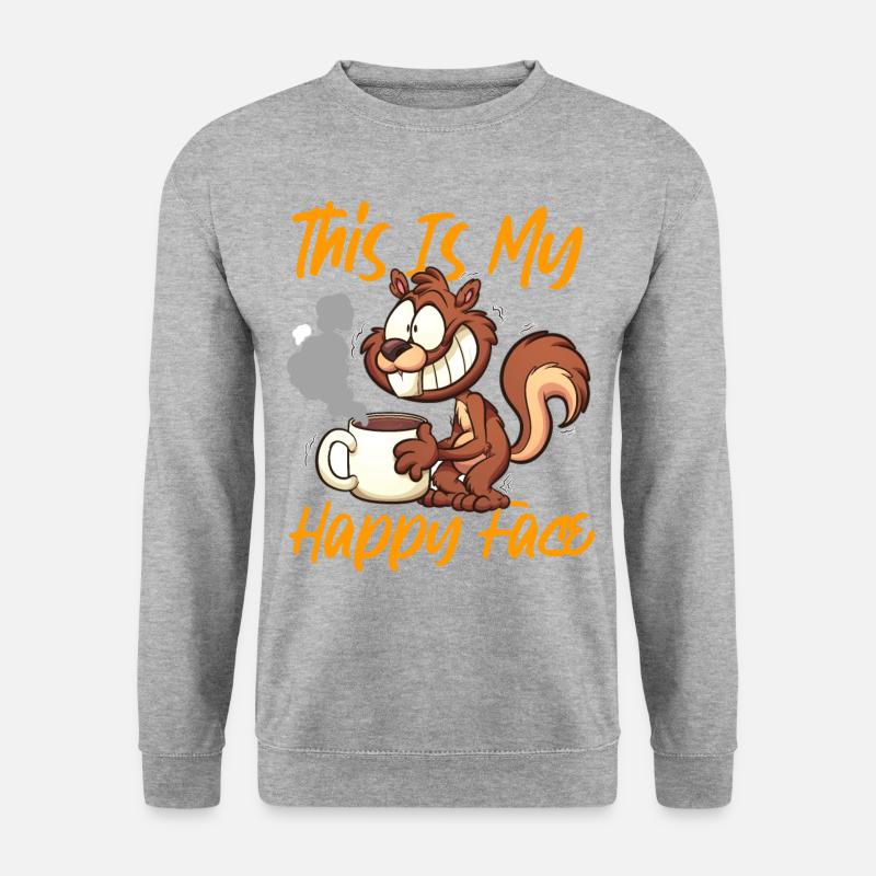 Squirrel Acorn This Is My Happy - Unisex Pullover - Weißgrau meliert