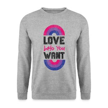 Bisexuel Bi Pride Flag Arc-en-ciel - Sweat-shirt Unisexe - gris chiné - Devant - Alina (178cm) & Michal (187cm)