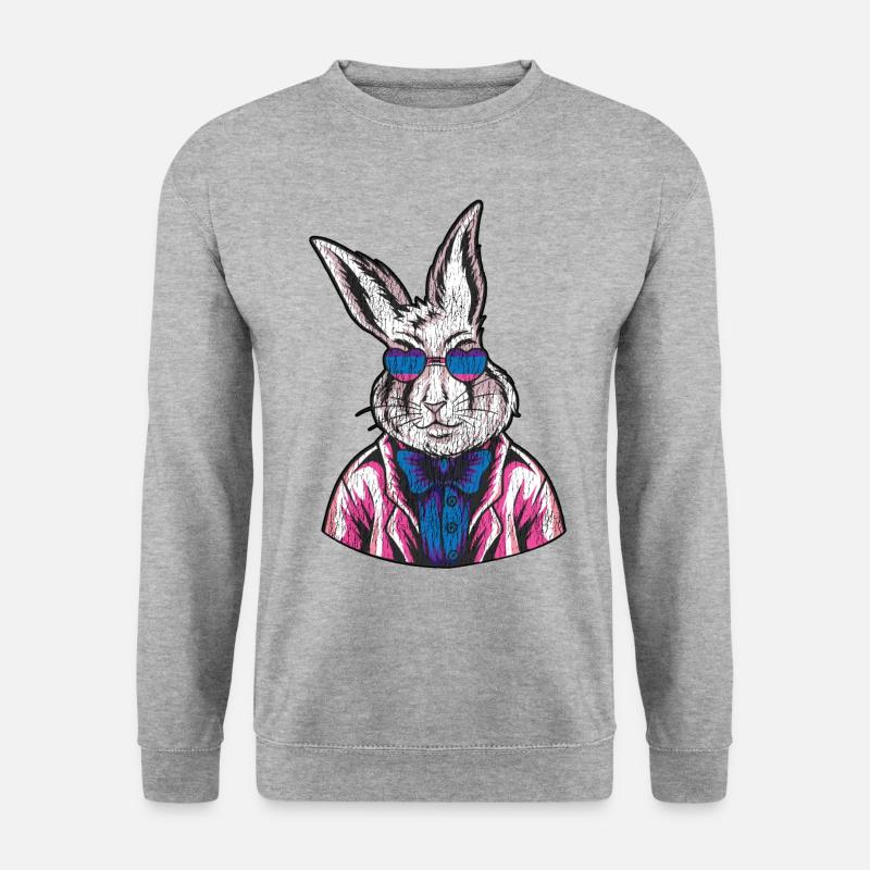 Bisexual Bi Pride Flag Rabbit - Unisex Sweatshirt - salt & pepper