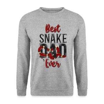 Snake Serpent Dad Father Vintage - Unisex Sweatshirt - salt & pepper - Front - Alina (178cm) & Michal (187cm)