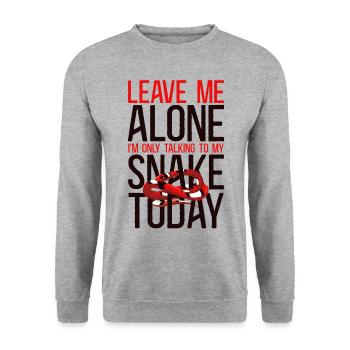 Snake Serpent Leave Me Alone I'M - Unisex Sweatshirt - salt & pepper - Front - Alina (178cm) & Michal (187cm)