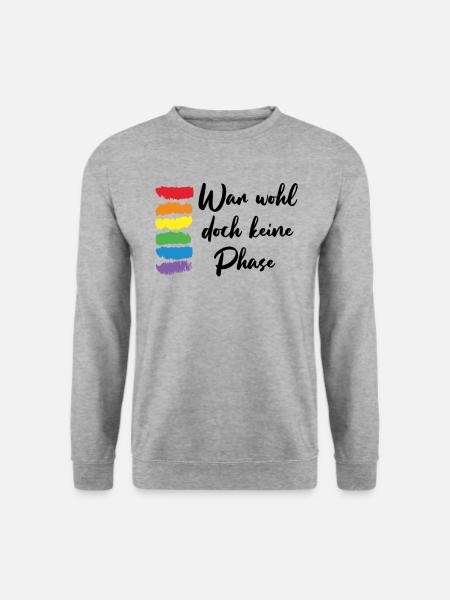 War wohl doch keine Phase LGBT Geschenk - Unisex Pullover - Weißgrau meliert
