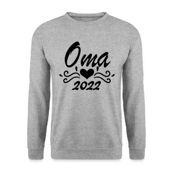 Oma 2022 - Werdende Oma 2022 - Unisex Pullover - Weißgrau meliert - Vorne - Alina (178cm) & Michal (187cm)