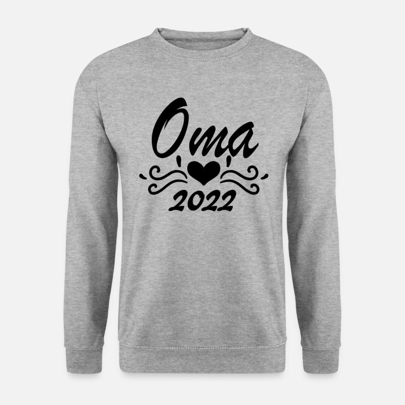 Oma 2022 - Werdende Oma 2022 - Unisex Pullover - Weißgrau meliert