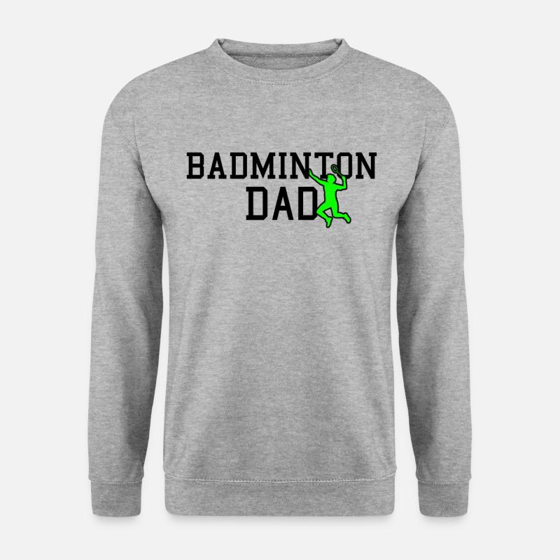 badminton dad - Unisex Pullover - Weißgrau meliert