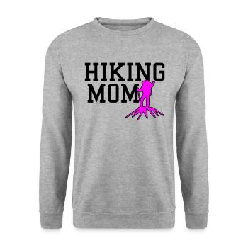 hiking mom - Unisex Pullover - Weißgrau meliert - Vorne - Alina (178cm) & Michal (187cm)