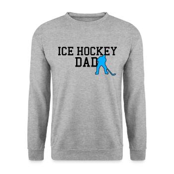 Eishockey dad - Unisex Pullover - Weißgrau meliert - Vorne - Alina (178cm) & Michal (187cm)