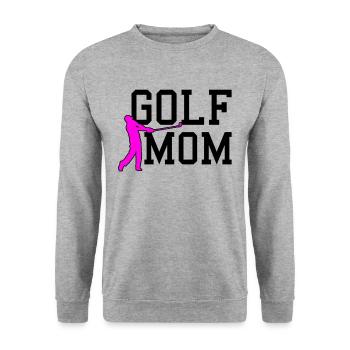 golf mom - Unisex Pullover - Weißgrau meliert - Vorne - Alina (178cm) & Michal (187cm)