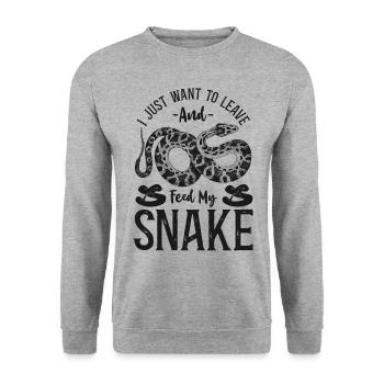 Snake Serpent Vintage I Just Want - Unisex Pullover - Weißgrau meliert - Vorne - Alina (178cm) & Michal (187cm)
