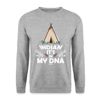 Amérindiens c’est dans mon ADN - Sweat-shirt Unisexe - gris chiné - Devant - Alina (178cm) & Michal (187cm)