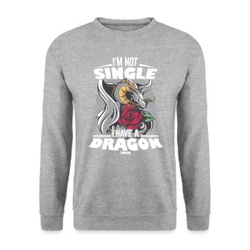 I'm Not Single I Have A Dragon - Unisex Pullover - Weißgrau meliert - Vorne - Alina (178cm) & Michal (187cm)