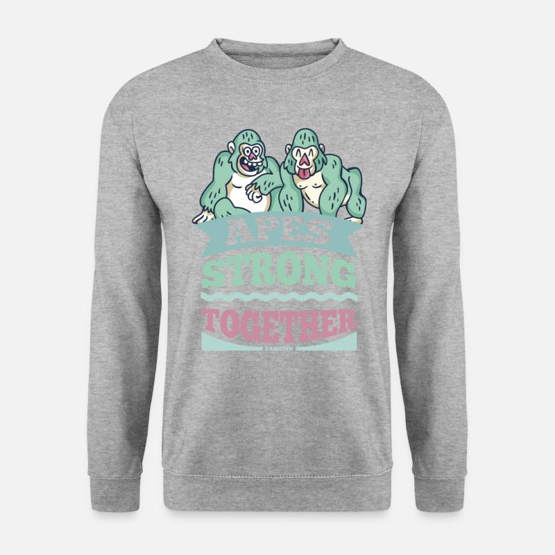 Apes Strong Together - Unisex Pullover - Weißgrau meliert